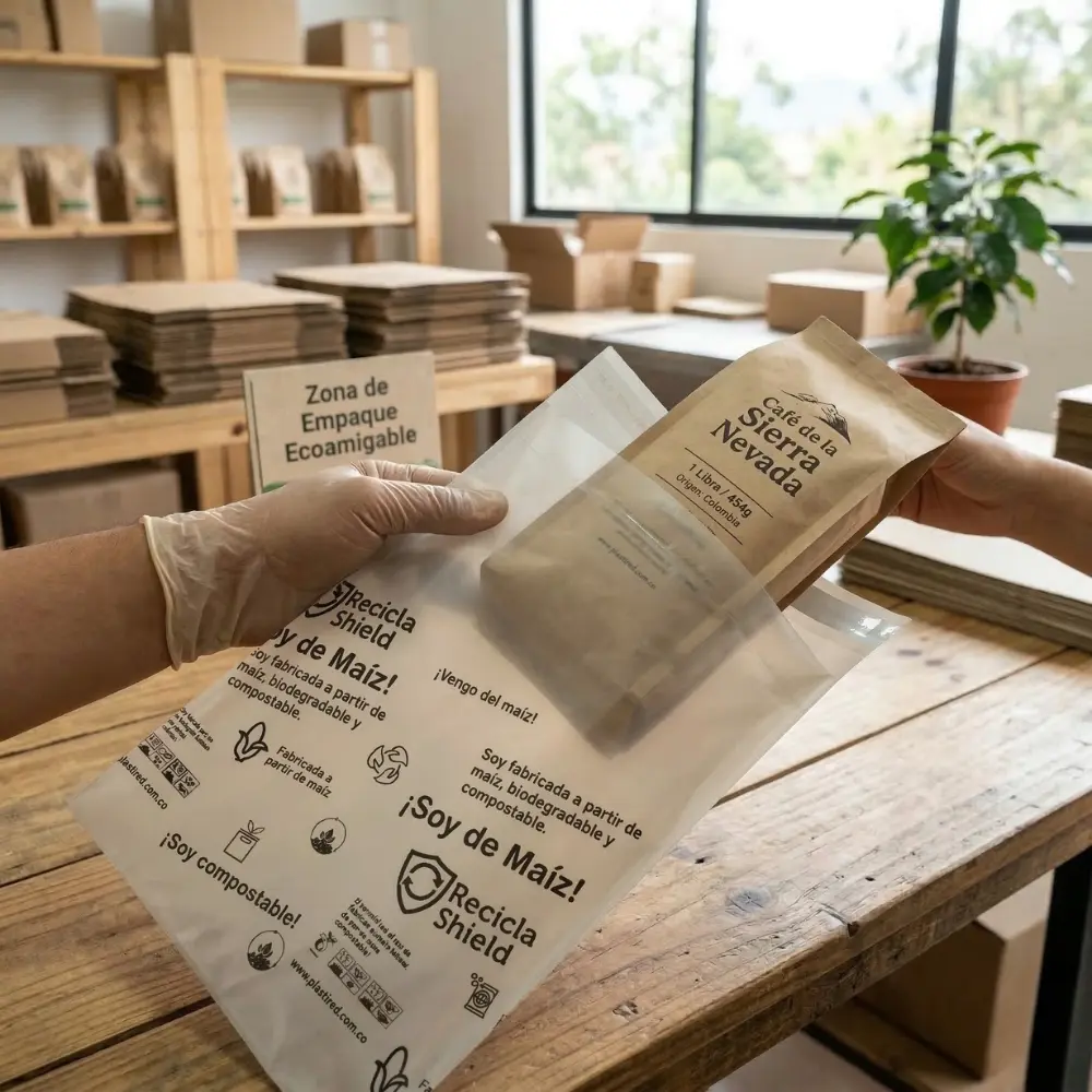 Bolsas compostables para envíos ecommerce Colombia